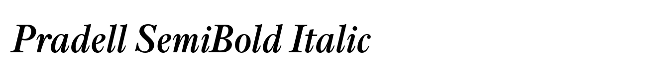 Pradell SemiBold Italic